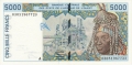 West African States 5000 Francs, 1999
